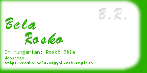 bela rosko business card